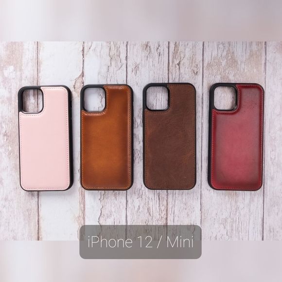 iPhone 12/Mini Premium Leather Wallet Case Red - Picture 5 of 12